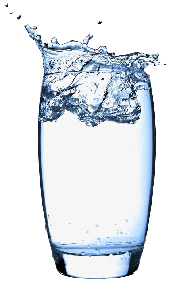 Glass of fresh water with splash
